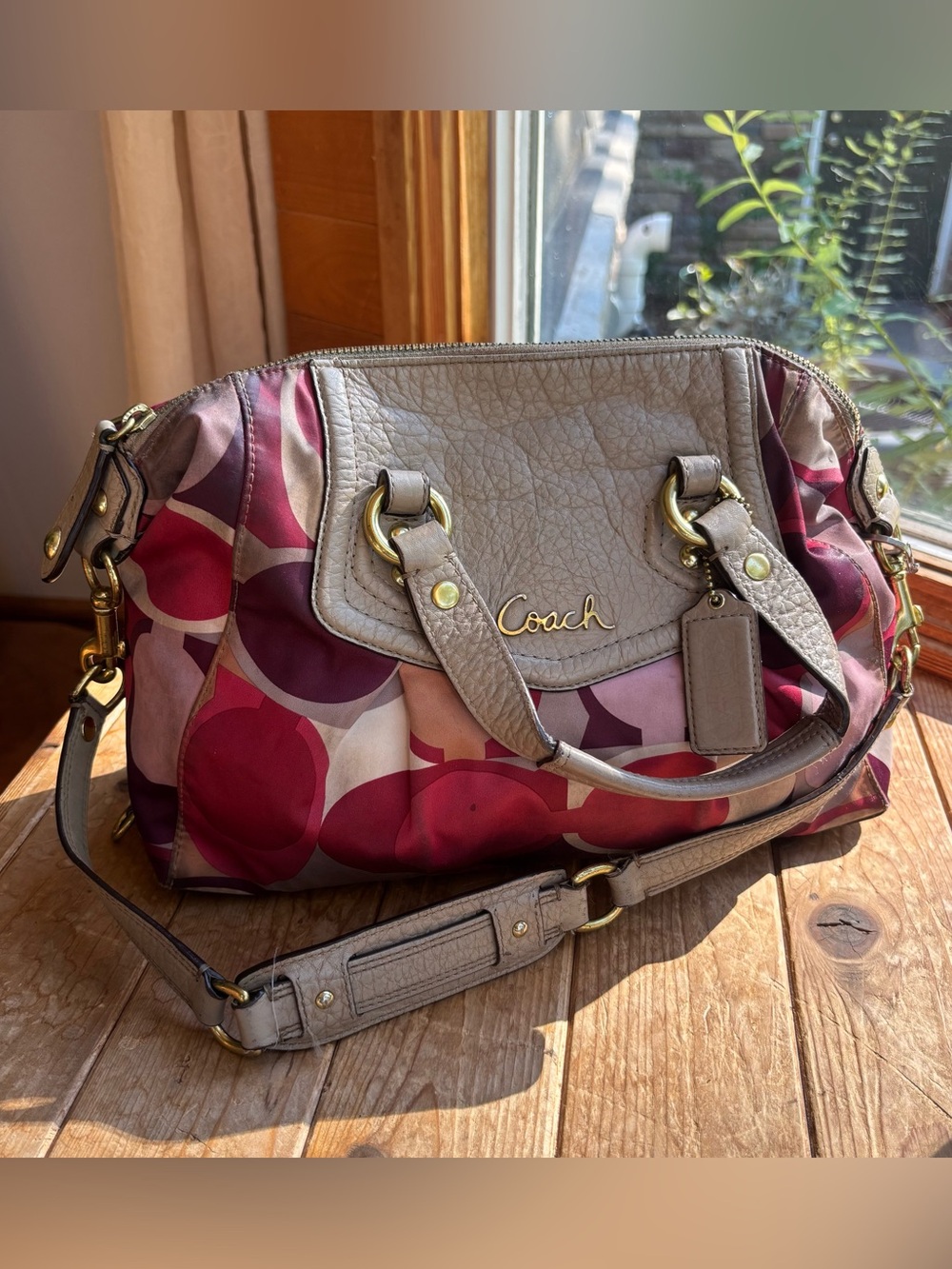 Coach Ashley Scarf Print Sateen Satchel